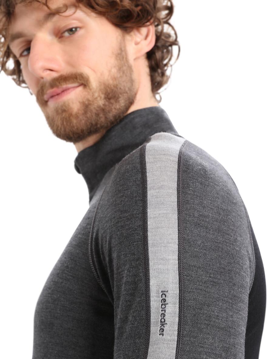 Icebreaker 260 ZoneKnit™ Merino Long Sleeve Half Zip Miesten Base Layers Mustat | FI 1325JPQJ